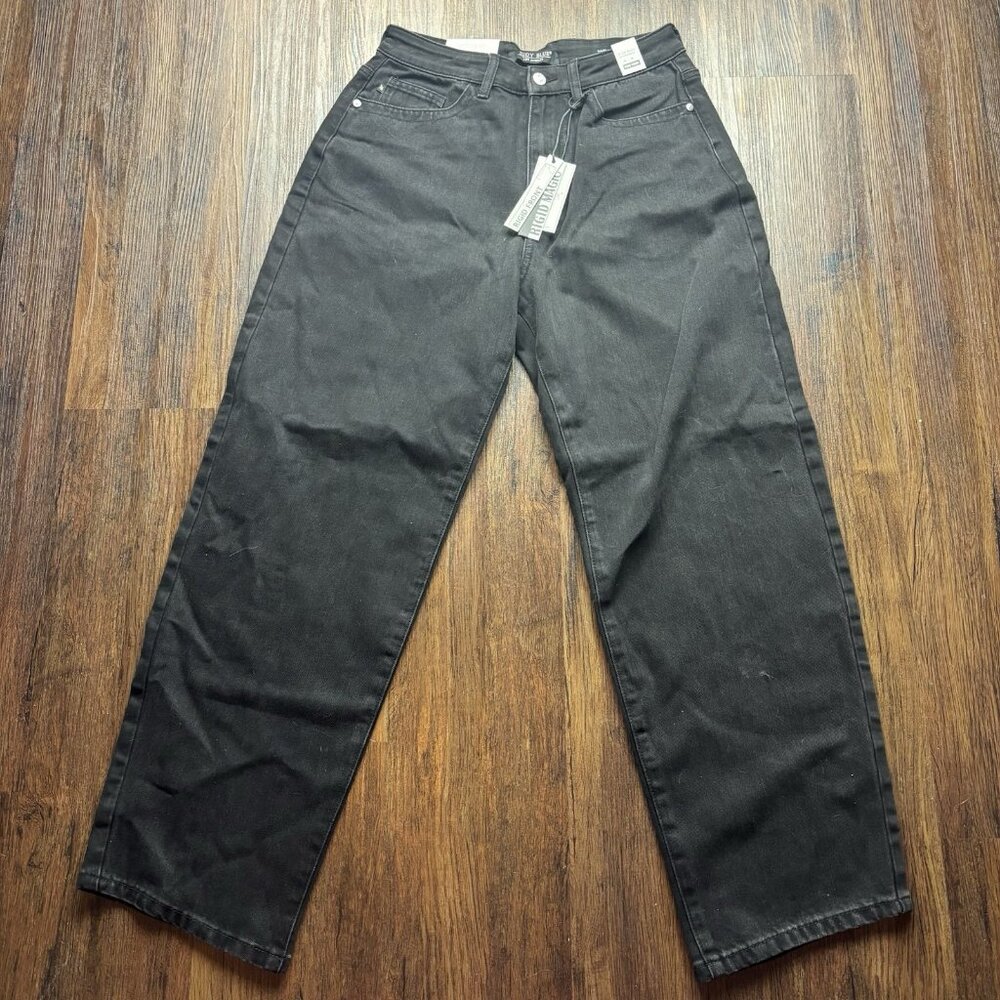 NWT Judy Blue Marlow Arc Leg Straight Jeans Black Rigid Magic Denim Size 5/27